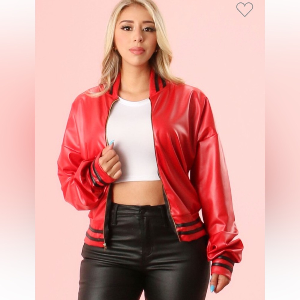 Pu Bomber Jacket